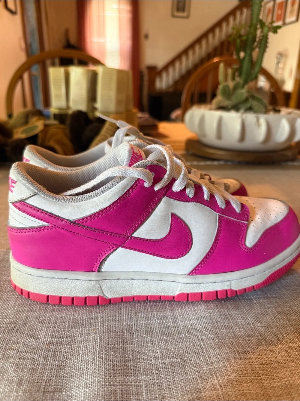Nike Women’s White & Hot Pink Low-Top Sneakers